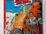 a close up of a comic book on a white surface
