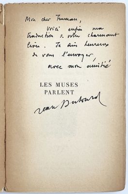 CAPOTE (Truman). LES MUSES PARLENT. Traduit de l'américain et préfacé  - Photo 1