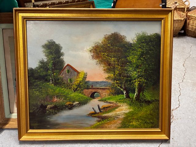 ANDREY (XXe siècle) le moulin. Huile sur isorel. Signée en bas à ...