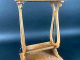 an image of a small wooden table with two drawers on it