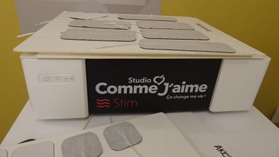 a box of electrodes sitting on top of a table