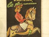 painting of a woman riding a horse in front of a white brick wall