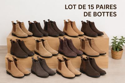 Lot de 15 paires de bottes neuves