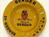a yellow plate with a picture of a burger on it