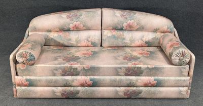 Banquette contemporaine garniture tissu, l = 196