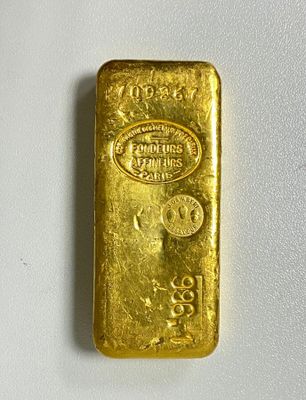 Lingot d'or numéroté 709267 de 1kg en or 996,1/1000.