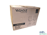 a cardboard box with a wine glass on it