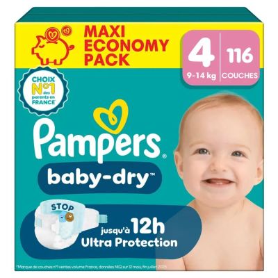 Culottes-couches Pampers Baby Dry, taille 4 - 12 kg