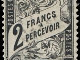 une photo en noir et blanc d'un timbre portant l'inscription « France 2 percevoir »