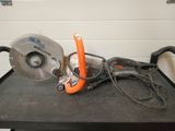 someone is using a circular saw to cut a piece of wood