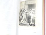 an open book with a picture of a woman and a dog
