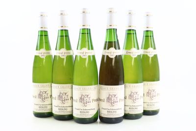 6 bouteilles d'ALSACE RIESLING GC Schoenenbourg 2003 du Doma…