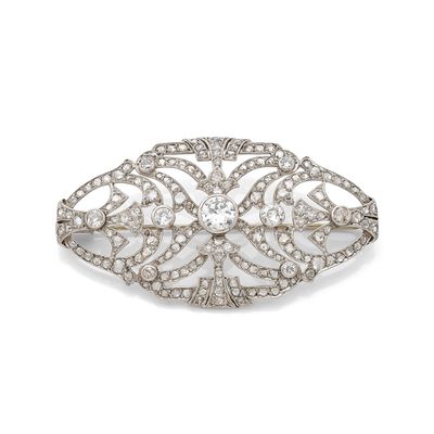 broche en diamant art déco