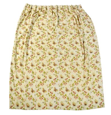 a white skirt with a floral pattern on it