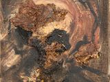 une peinture à l'huile représentant un homme avec une barbe et un visage imberbe