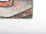 a painting hanging on the wall of a room