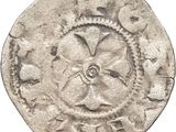 a close up of a coin on a white background