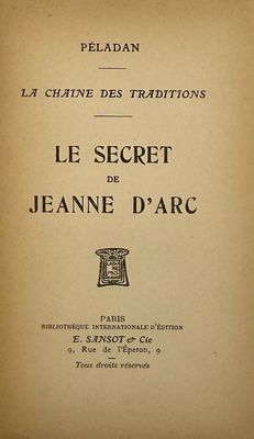 la couverture d'un livre intitulé « Le secret de Jeanne d'Arc »