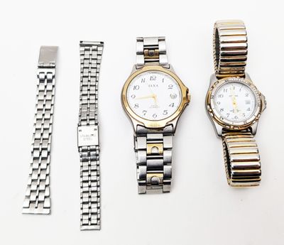 LOT de 2 montres bracelets et 2 parties de bracelet de montr…