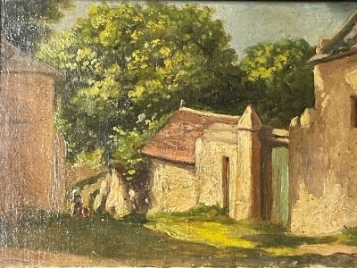 ÉCOLE du XXème siècle Paysage Huile sur panneau marouflée su… - Photo 1