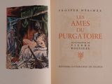 an open book with a picture of a woman in a bed