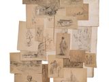 de nombreux dessins sur le mur d'une pièce