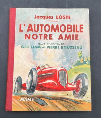 un vieux livre pour enfants sur lequel figure l'image d'une voiture de course