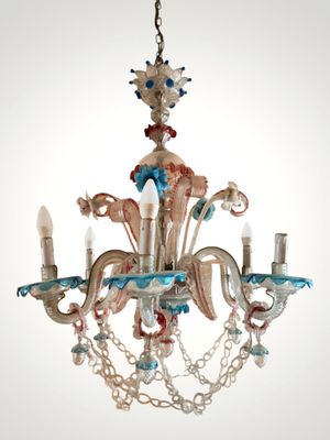 a chandelier that has a bunch of lights hanging from it