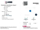 the certificate for the blue diamond is being displayed on the white paper