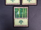 three cards with a picture of a tree and a bird on them