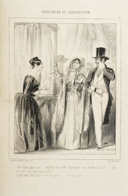 un vieux livre avec l'image d'une femme et de deux hommes