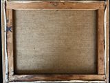 a close up of a picture frame on a black background