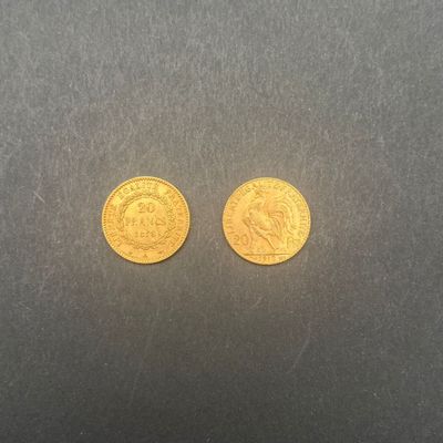 deux pièces d'or, dont l'une est un souverain et l'autre un souverain