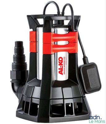 an image of a red and black submerst pump on a white background