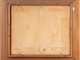 an image of a painting of a cat sitting in a wooden frame