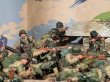a lot of toy soldiers that are standing in a room