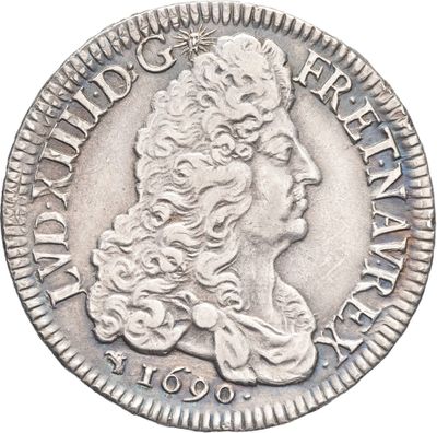 une pièce d'argent portant une tête de femme