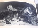 une vieille photo représentant un homme et une femme dans les bois