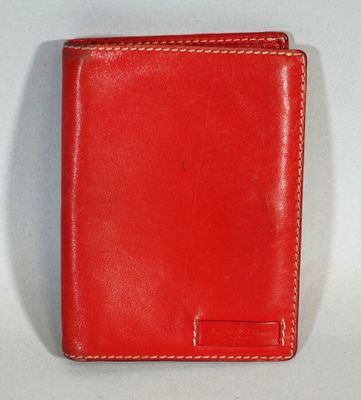 LANCEL Portefeuille en cuir rouge