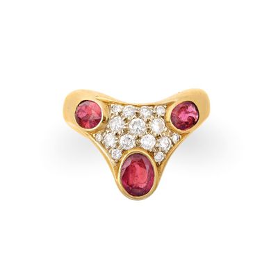 a ruby and diamond ring, by van cleef