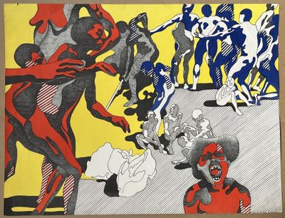Henri CUECO (1929-2017) Les hommes en rouge (I).
