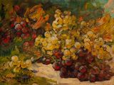 a painting of a bunch of flowers on a table