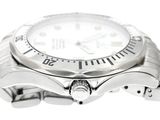 a close up of a watch on a white background