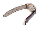 an image of a watch on a white background with a brown strap
