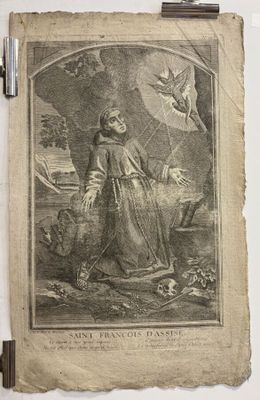 an old drawing of a woman holding a bird and a dove