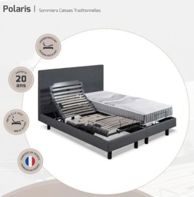 Meral literie paire de sommiers électriques TPR Polaris V2 2…