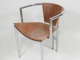 an image of a chair made of wood and metal