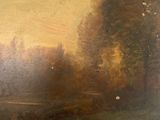 an image of a painting of a landscape with trees and a river