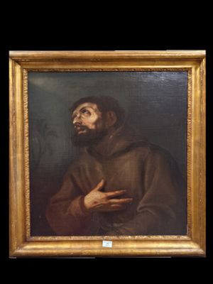 a painting of a man with a beard in a brown robe
