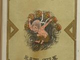 an old book with a picture of a monkey on it